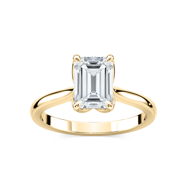 Skye Emerald Lab Grown Diamond Cathedral Tulip Solitaire Engagement Ring