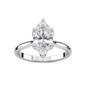 Skye Marquise Lab Grown Diamond Cathedral Tulip Solitaire Engagement Ring