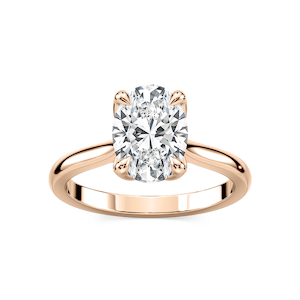 Skye Oval Lab Grown Diamond Cathedral Tulip Solitaire Engagement Ring