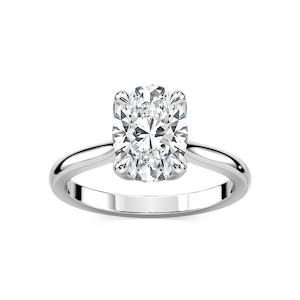 Skye Oval Lab Grown Diamond Cathedral Tulip Solitaire Engagement Ring