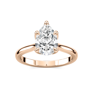 Skye Pear Lab Grown Diamond Cathedral Tulip Solitaire Engagement Ring