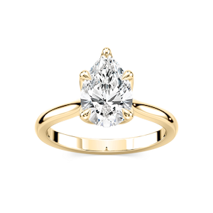 Skye Pear Lab Grown Diamond Cathedral Tulip Solitaire Engagement Ring