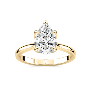 Skye Pear Lab Grown Diamond Cathedral Tulip Solitaire Engagement Ring