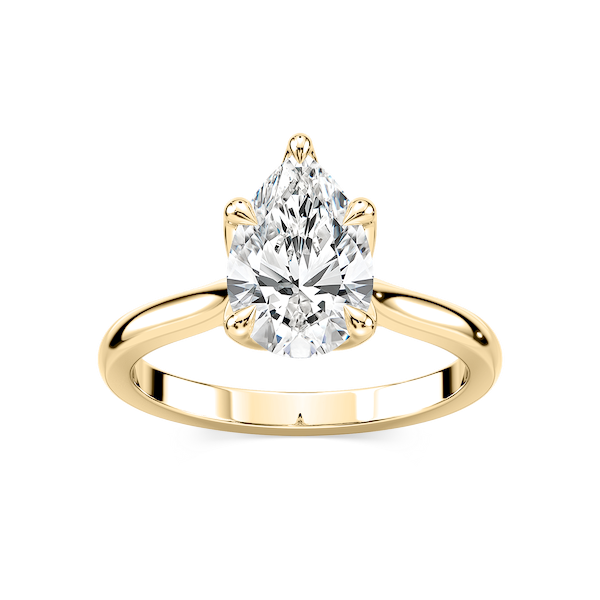 Skye Pear Lab Grown Diamond Cathedral Tulip Solitaire Engagement Ring