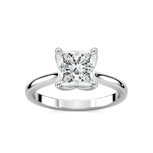 Skye Princess Lab Grown Diamond Cathedral Tulip Solitaire Engagement Ring