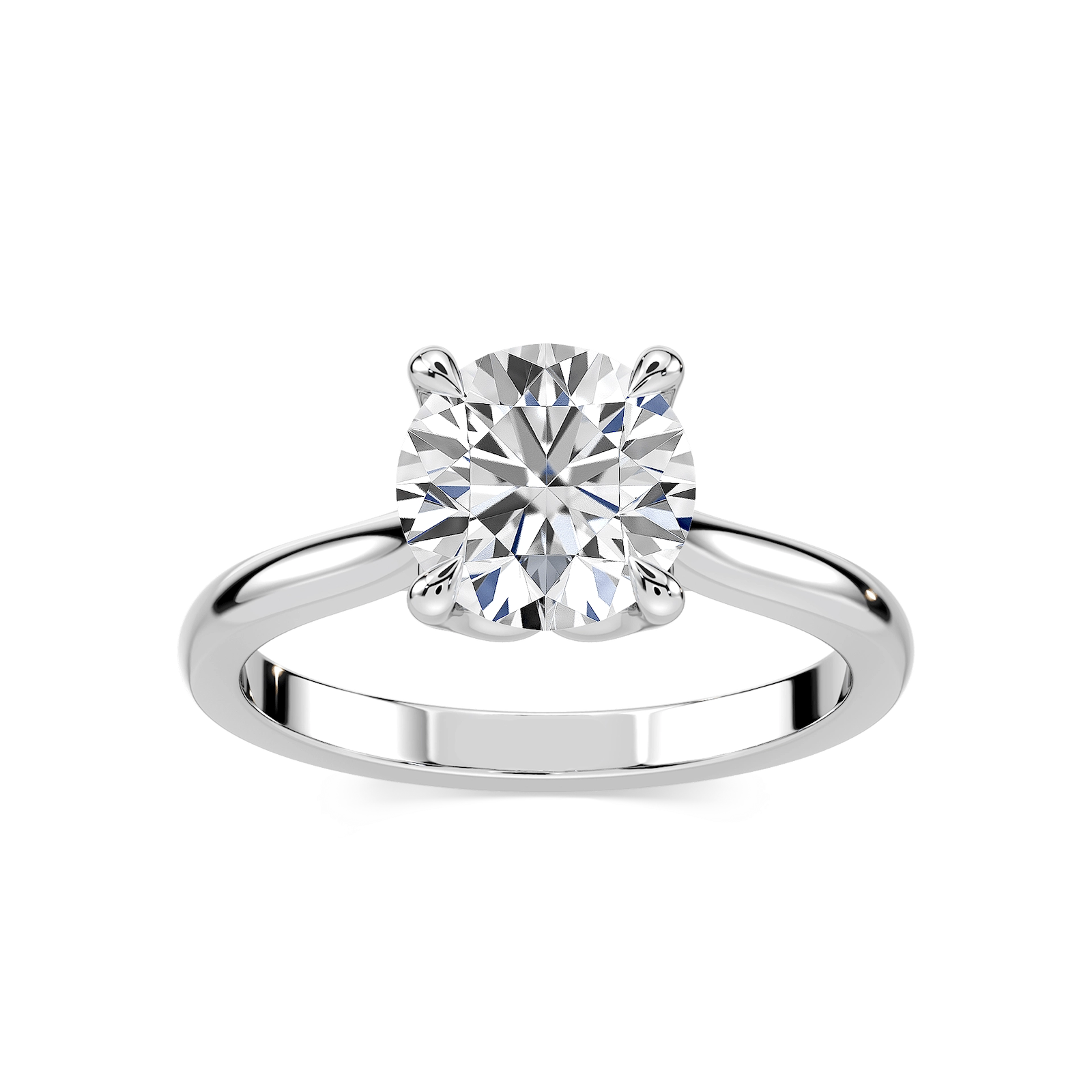 Skye 1 ctw Round Lab Grown Diamond Cathedral Tulip Solitaire Engagement Ring
