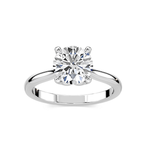 Skye Round Lab Grown Diamond Cathedral Tulip Solitaire Engagement Ring