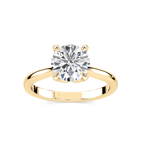 Skye Round Lab Grown Diamond Cathedral Tulip Solitaire Engagement Ring