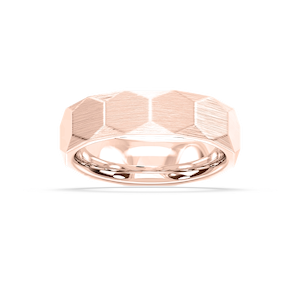 Slate 6.00mm Faceted Plain Metal Band