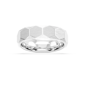 Slate 6.00mm Faceted Plain Metal Band
