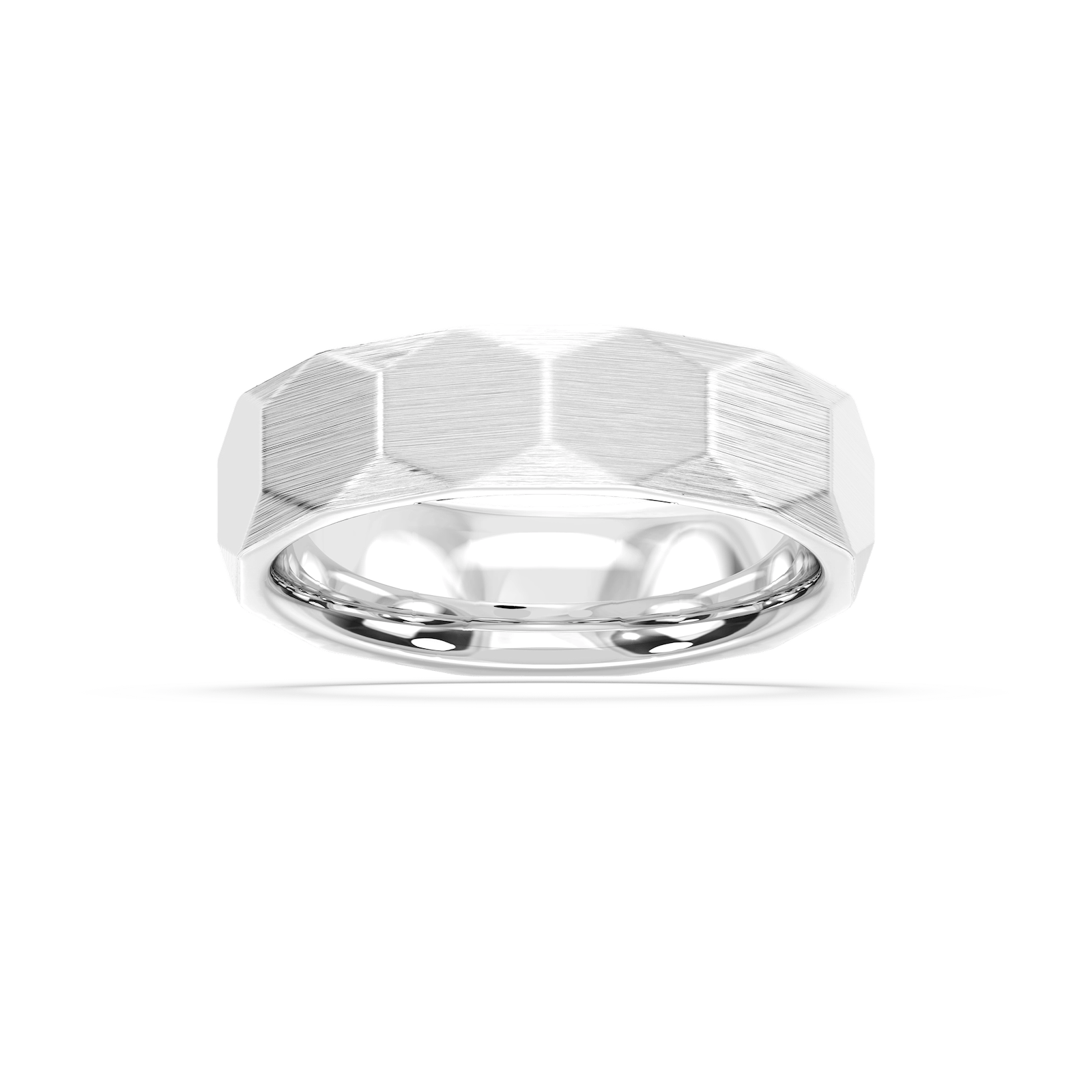 Slate 6.00mm Faceted Plain Metal Band