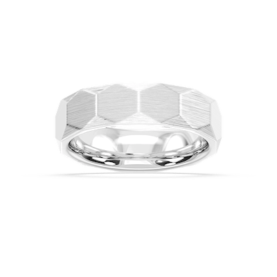 Slate 6.00mm Faceted Plain Metal Band