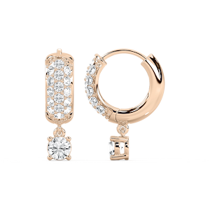 2 ¹⁄₆ ctw Lab Grown Diamond Solitaire Drop Pavé Hoop Earrings
