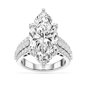 Sophia 11 ¾ ctw Marquise Lab Grown Diamond Triple Row Hidden Halo Engagement Ring - Signature Collection