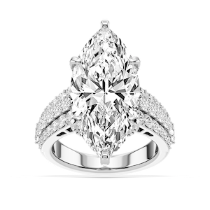 Sophia 11 ¾ ctw Marquise Lab Grown Diamond Triple Row Hidden Halo Engagement Ring - Signature Collection