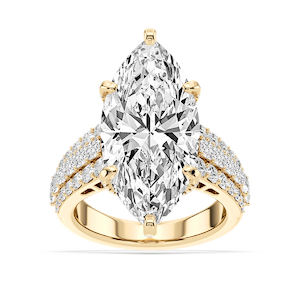 Sophia 11 ¾ ctw Marquise Lab Grown Diamond Triple Row Hidden Halo Engagement Ring - Signature Collection