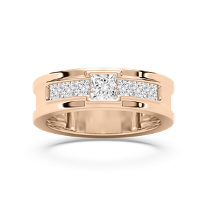 Elijah 1 ⅓ ctw Princess Lab Grown Diamond 7.20mm Bezel Mens Wedding Band