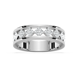 Niall 2 ctw Princess Lab Grown Diamond 4.90mm Lattice Mens Wedding Band