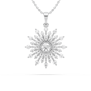 1 ²⁄₃ ctw Round Lab Grown Diamond Vintage Snowflake Pendant  - 18 Inches