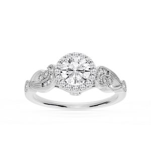Freya Lab Grown Diamond Halo Vintage Filigree Wedding Set