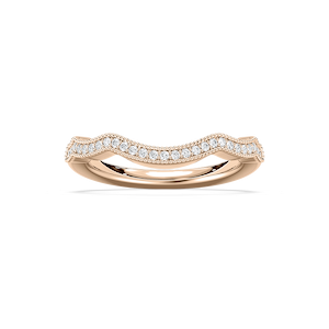 Addilyn 1/8 ctw Round Lab Grown Diamond Milgrain Channel Curved Band