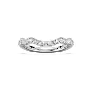 Addilyn 1/8 ctw Round Lab Grown Diamond Milgrain Channel Curved Band