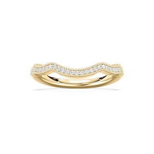 Addilyn 1/8 ctw Round Lab Grown Diamond Milgrain Channel Curved Band