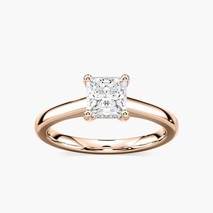 Stefania Princess Lab Grown Diamond Cathedral Hidden Halo Engagement Ring