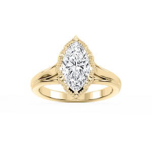 Tabitha Marquise Lab Grown Diamond Six Prong Catherdral Side Stone Engagement Ring