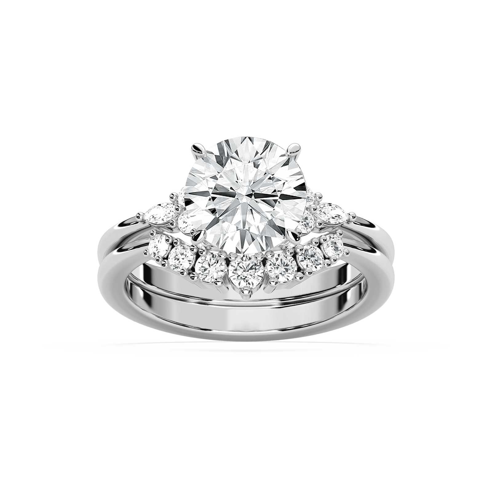 Talia 2 ⅞ ctw Round Lab Grown Diamond Accented Wedding Set