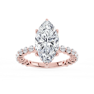 Tamara Marquise Lab Grown Diamond Single Shared Prong Hidden Halo Engagement Ring