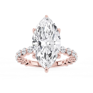 Tamara Marquise Lab Grown Diamond Single Shared Prong Hidden Halo Engagement Ring