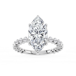 Tamara Marquise Lab Grown Diamond Single Shared Prong Hidden Halo Engagement Ring