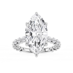 Tamara Marquise Lab Grown Diamond Single Shared Prong Hidden Halo Engagement Ring