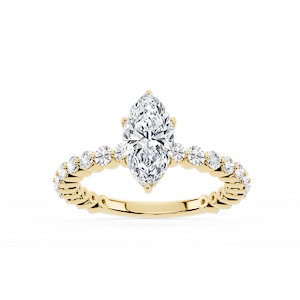 Tamara Marquise Lab Grown Diamond Single Shared Prong Hidden Halo Engagement Ring