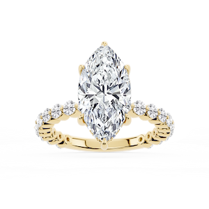 Tamara Marquise Lab Grown Diamond Single Shared Prong Hidden Halo Engagement Ring