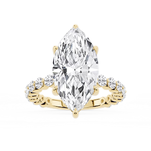 Tamara Marquise Lab Grown Diamond Single Shared Prong Hidden Halo Engagement Ring