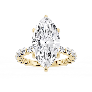 Tamara Marquise Lab Grown Diamond Single Shared Prong Hidden Halo Engagement Ring