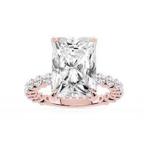Tamara Radiant Lab Grown Diamond Single Shared Prong Hidden Halo Engagement Ring
