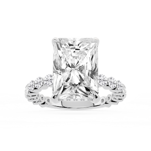 Tamara Radiant Lab Grown Diamond Single Shared Prong Hidden Halo Engagement Ring