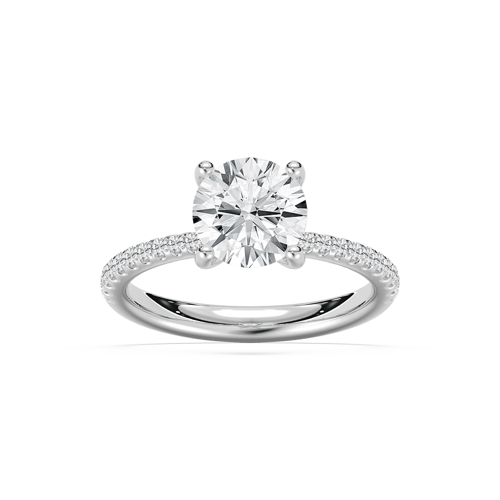 Tavia Tapered Round Engagement Ring in Rose Gold