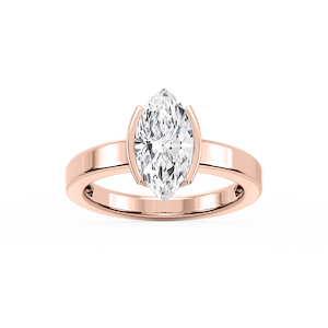 Teagan Marquise Lab Grown Diamond Half Bezel Solitaire Engagement Ring