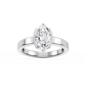 Teagan Marquise Lab Grown Diamond Half Bezel Solitaire Engagement Ring