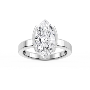 Teagan Marquise Lab Grown Diamond Half Bezel Solitaire Engagement Ring