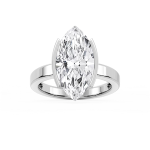 Teagan Marquise Lab Grown Diamond Half Bezel Solitaire Engagement Ring