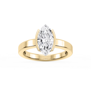 Teagan Marquise Lab Grown Diamond Half Bezel Solitaire Engagement Ring