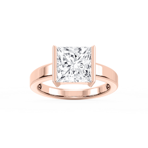 Teagan Princess Lab Grown Diamond Half Bezel Solitaire Engagement Ring