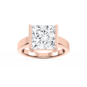 Teagan Princess Lab Grown Diamond Half Bezel Solitaire Engagement Ring