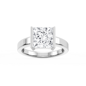 Teagan Princess Lab Grown Diamond Half Bezel Solitaire Engagement Ring