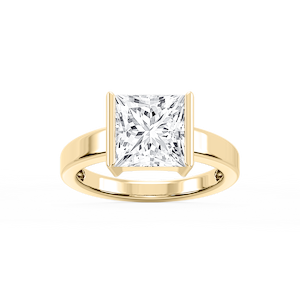 Teagan Princess Lab Grown Diamond Half Bezel Solitaire Engagement Ring